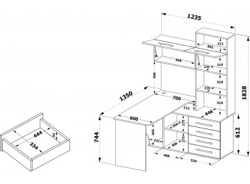 Компьютерный стол КСТ-14.1П