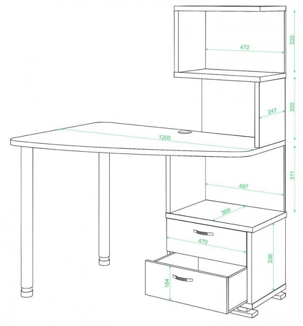 Стол компьютерный Белора-60 правый карамель / белый жемчуг
