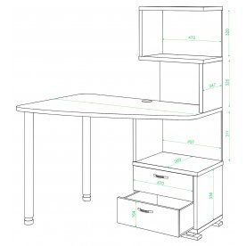 Стол компьютерный СКМ-60 левый карамель