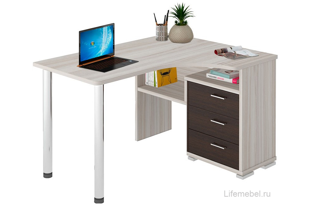 Компьютерный стол Жаспера-132С-130 правый карамель/венге