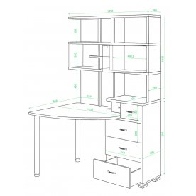 Стол компьютерный СР-320 левый карамель