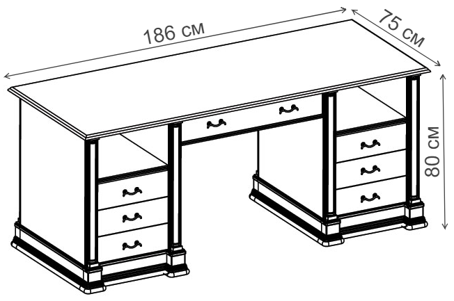 Стол письменный Атланта №33-R раис