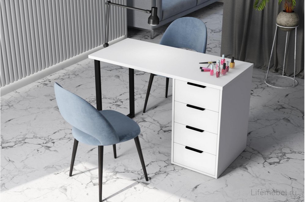 Стол С-400 белый структурный / меренга