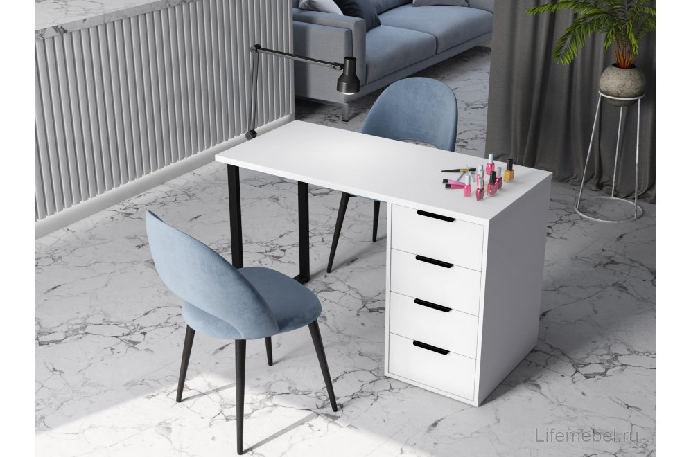 Стол С-400 белый структурный / меренга