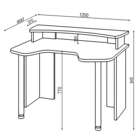 Письменный стол СКЛ-Игр120 ЧБЕ