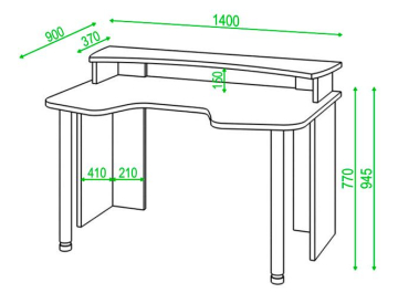 Письменный стол СКЛ-Игр140 ЧБЕ