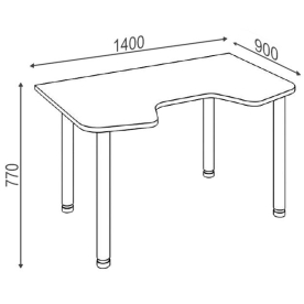Письменный стол СКЛ-Игр140МО ЧБЕ