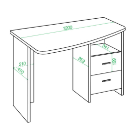 Письменный стол СКЛ-Крл 120