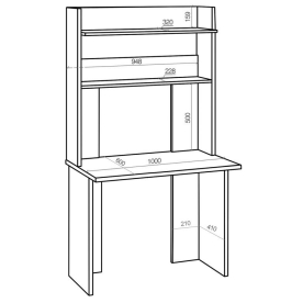 Письменный стол СКЛ-Прям100+НКЛХ-100 Н