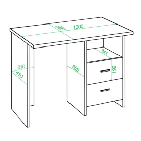 Письменный стол СКЛ-Прям100