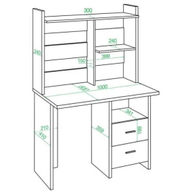 Письменный стол СКЛ-Прям100Р