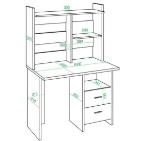 Письменный стол СКЛ-Прям100Р