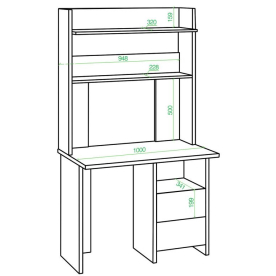 Письменный стол СКЛ-Прям100Р