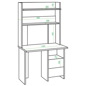 Письменный стол СКЛ-Прям100Р