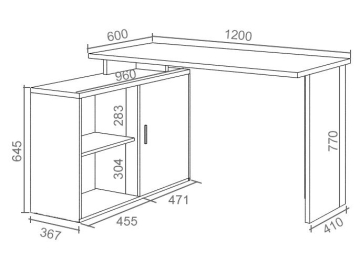 Письменный стол Беланта-ПРЯМ120+ТБЛ-2 БЕК