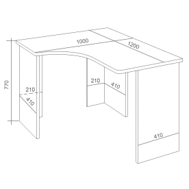 Письменный стол СКЛ-Угл120 Ш ЛЕВ