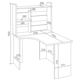 Письменный стол СКЛ-Угл120+НКЛ-100 БЕК ПРАВ