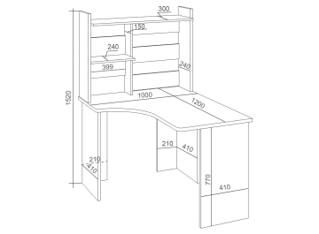 Письменный стол Беланта-Угл120+НКЛ-100 К ПРАВ
