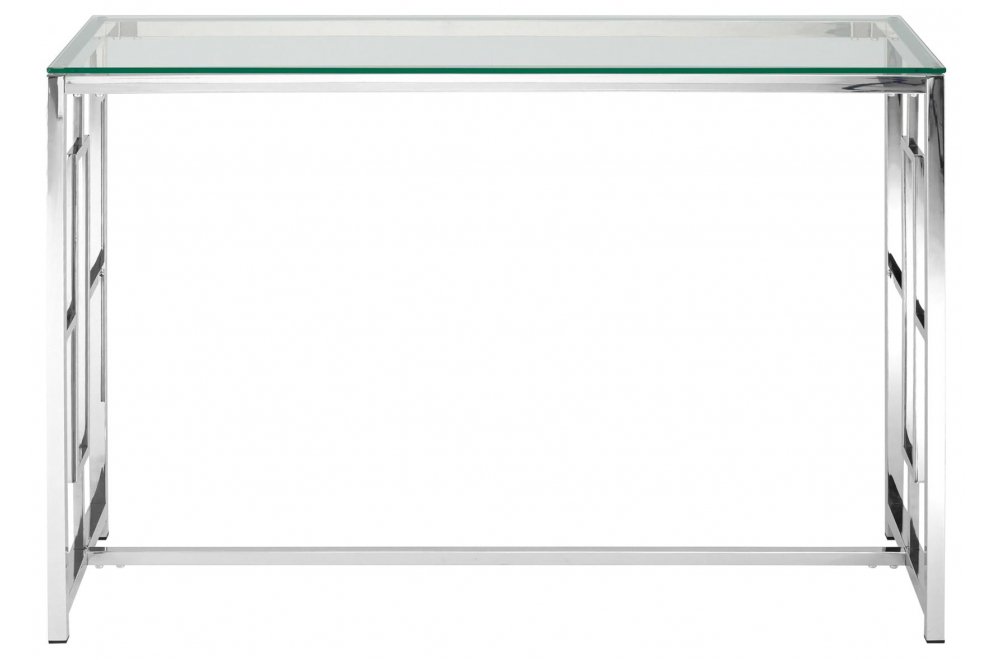 Консоль Детройт 120 прозрачное стекло / сталь серебро