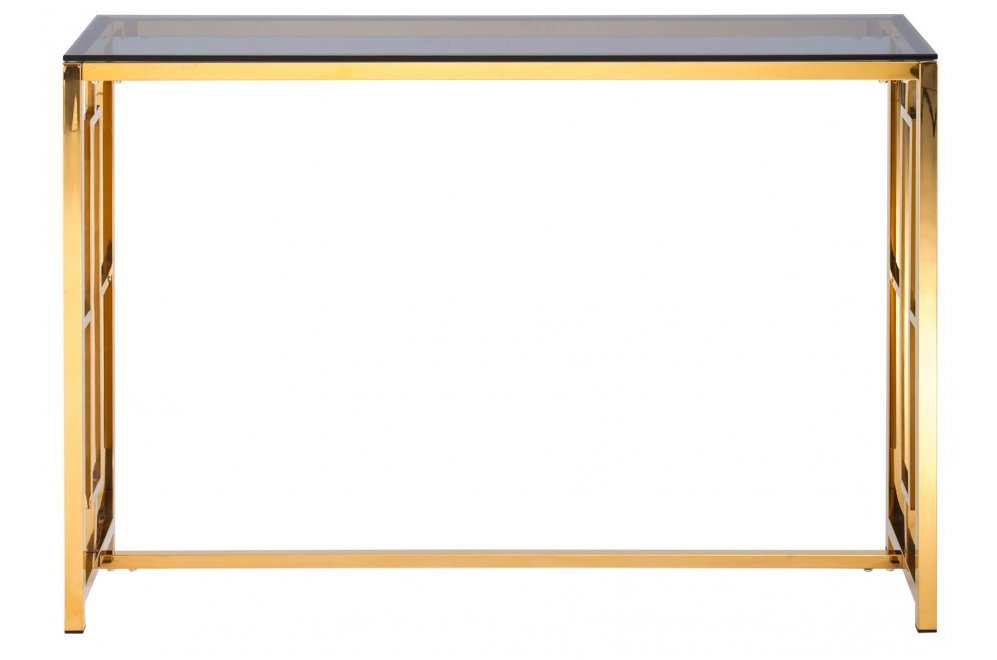Консоль Детройт стекло smoke / сталь золото