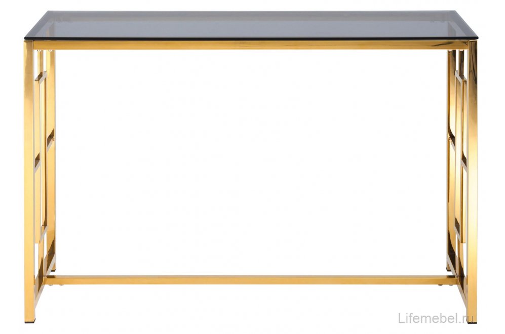 Консоль Детройт 120 стекло smoke / сталь золото
