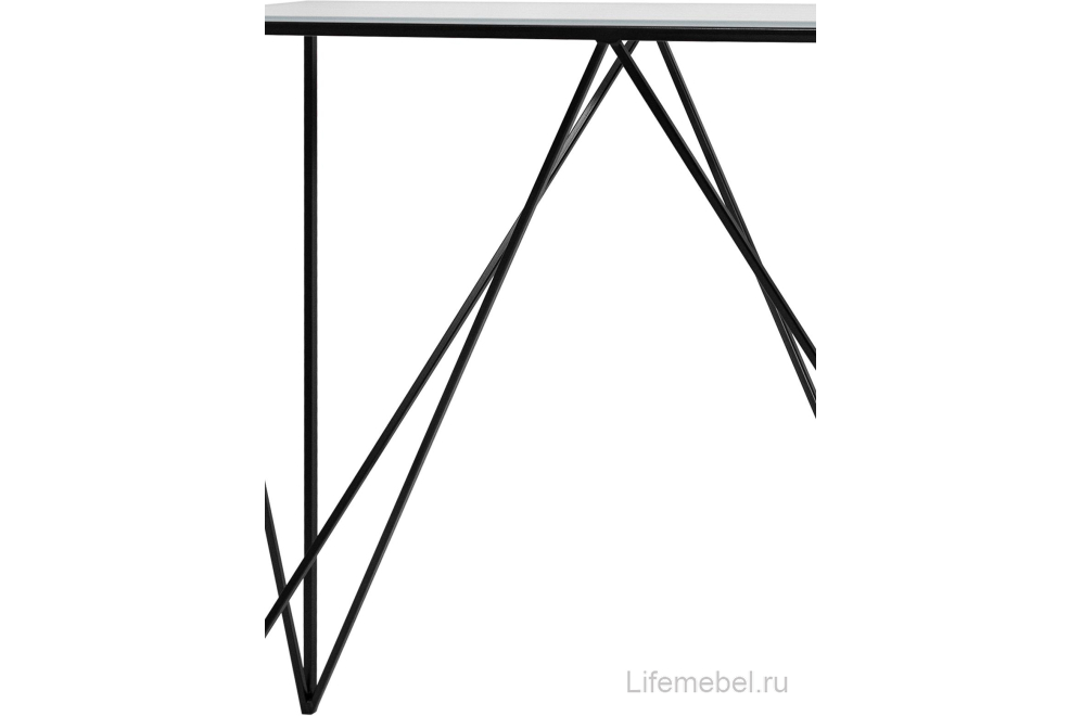 Консольный стол Akur Loft Cary черный / матовое стекло