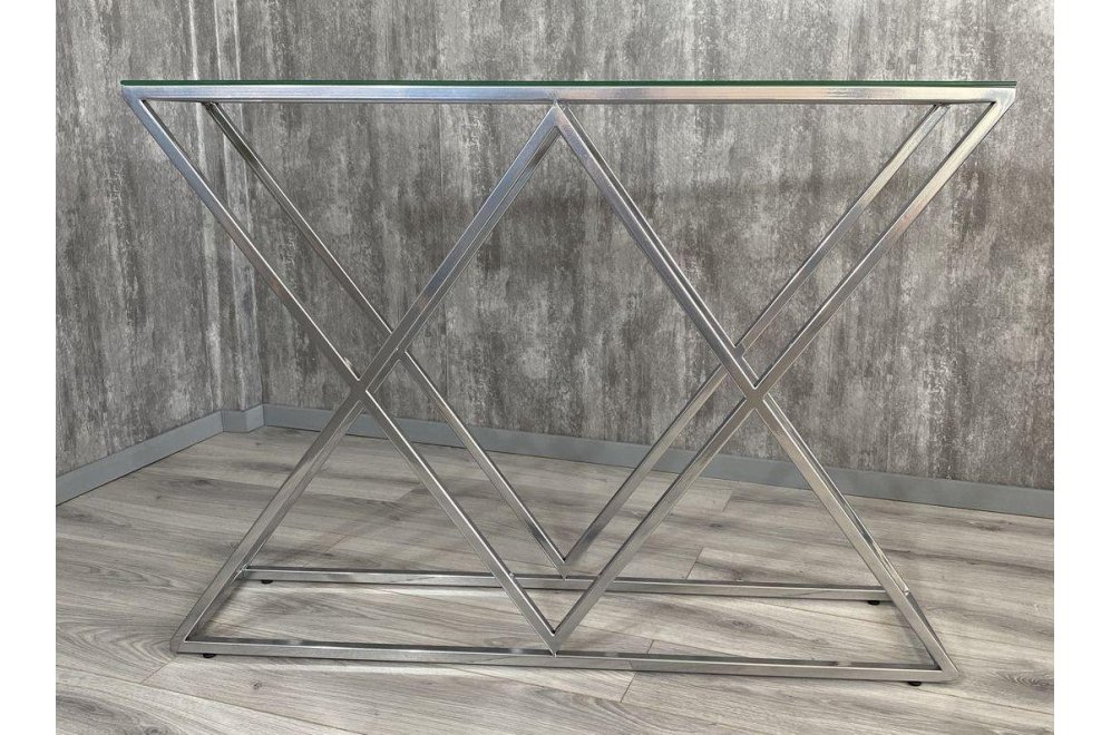 Консольный столик Akur Loft Geneva хром / прозрачное стекло