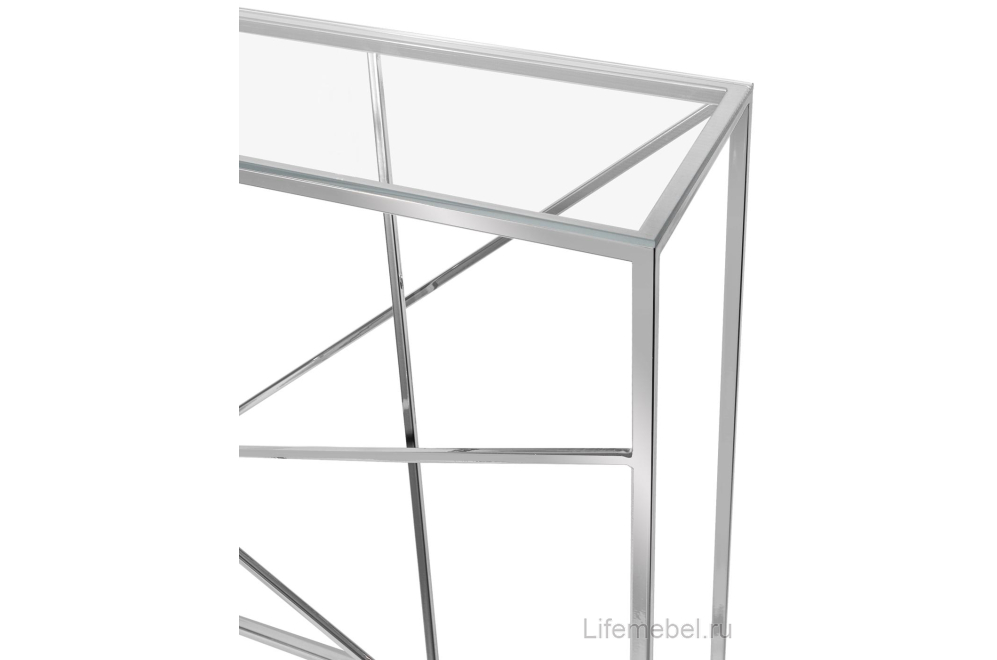 Консольный столик Akur Loft Paterson хром / прозрачное стекло
