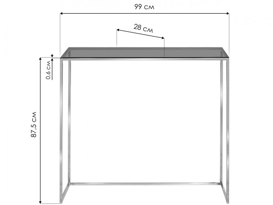 Консольный столик Akur Loft Varna черный / матовое стекло