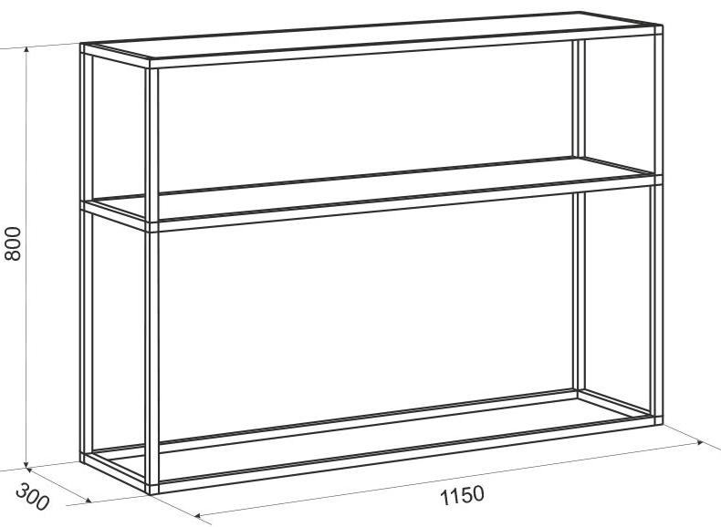 Консольный столик Стойка 7 собранная черный муар / дуб сонома