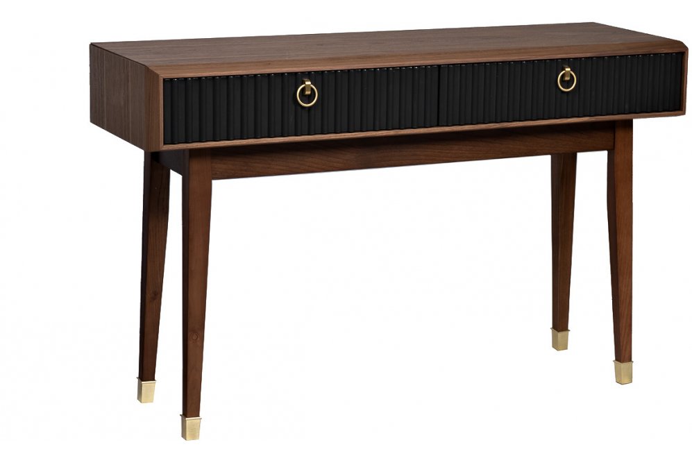 Консольный столик Тиа темный орех / черный