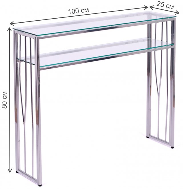 Консольный столик Toffee прозрачный / хром