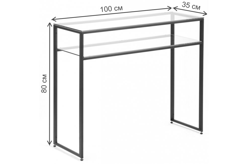 Консольный столик Orlan прозрачный / черный
