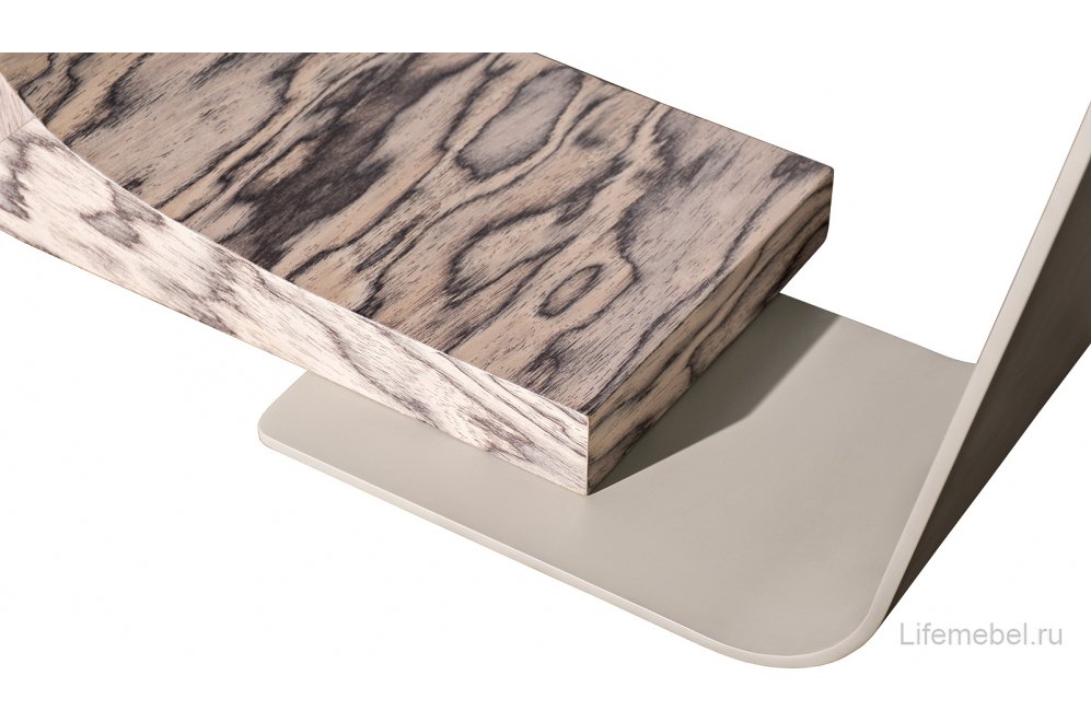Консольный столик Зебрано бежево-коричневый / хром