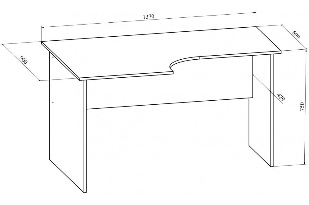 Письменный стол ОФ-10 блэквуд сатиновый