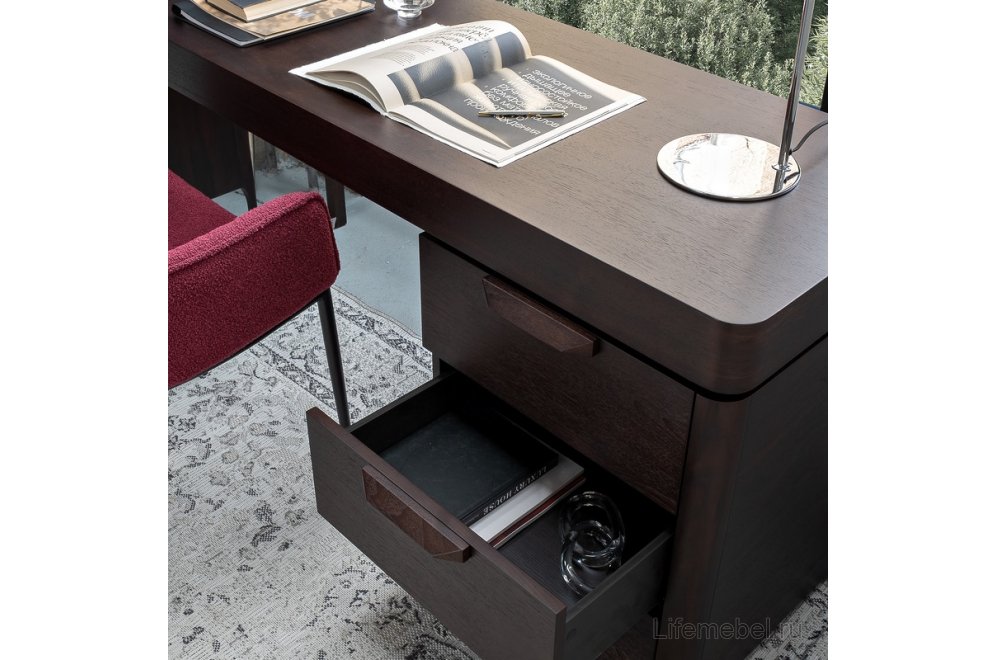Письменный стол Ronda тёмно-красный / черный
