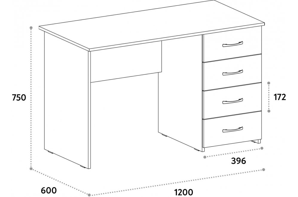 Письменный стол С-111К блэквуд сатиновый