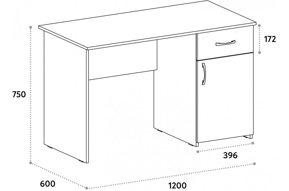 Письменный стол С-113K блэквуд сатиновый