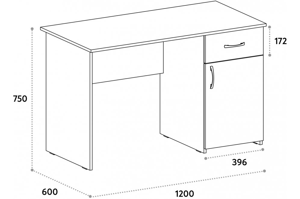 Письменный стол С-113K блэквуд сатиновый
