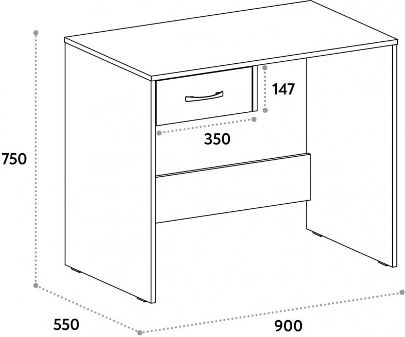 Письменный стол С-234 блэквуд сатиновый