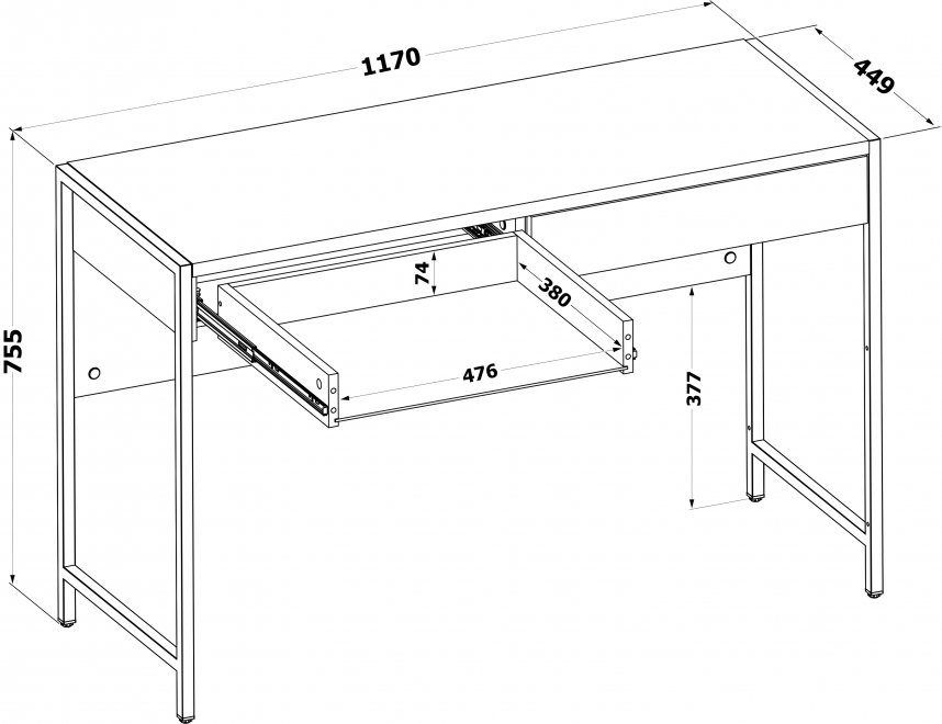 СПМ-402 Стол письменный Белый