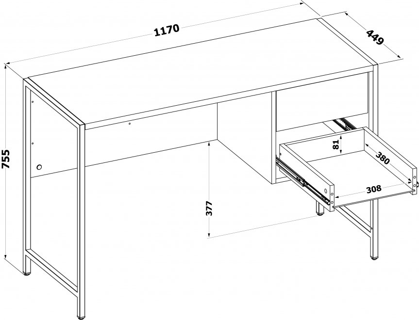 СПМ-404 Стол письменный Дуб делано