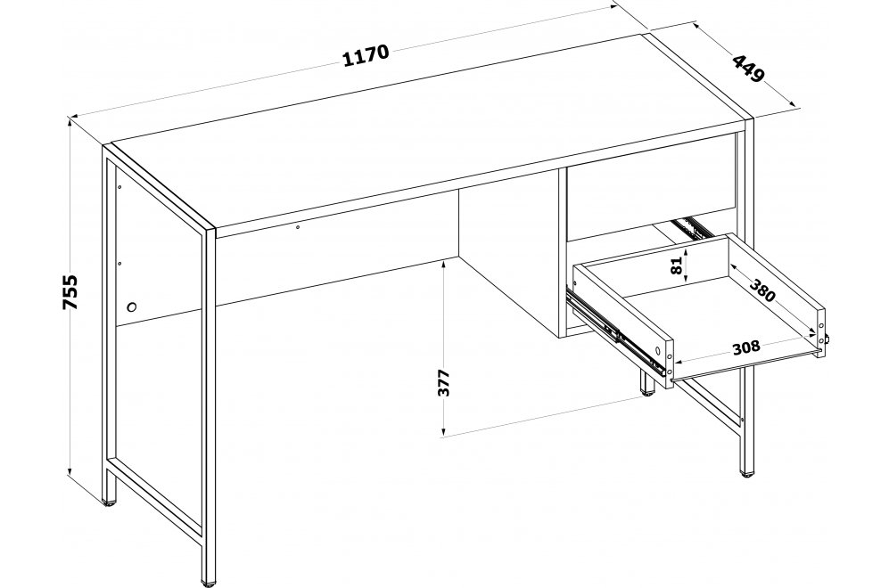 СПМ-404 Стол письменный Дуб сонома