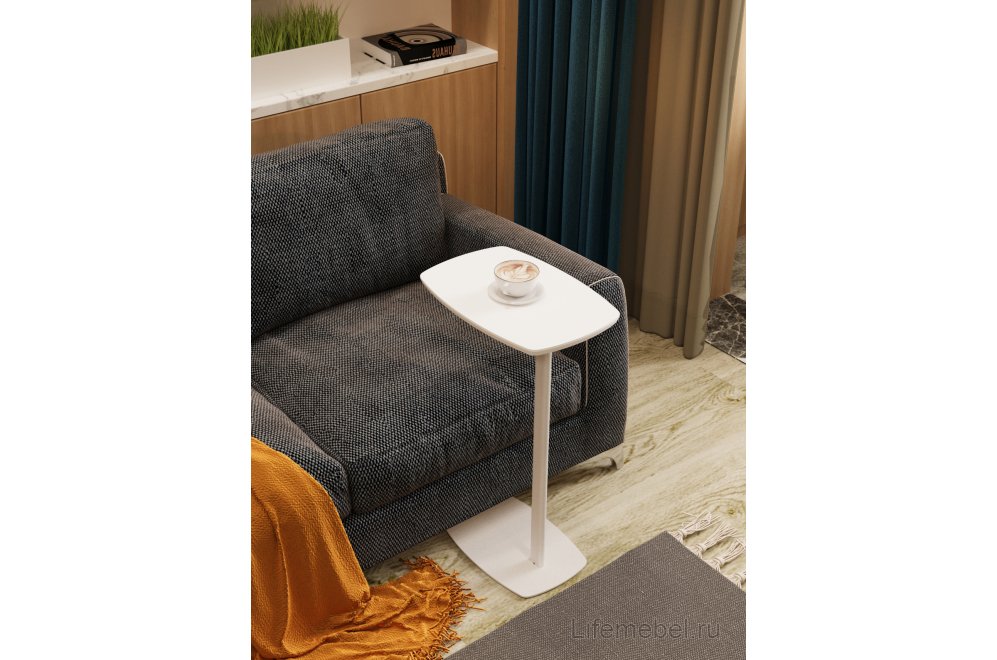 Приставной столик Дей белый / белый