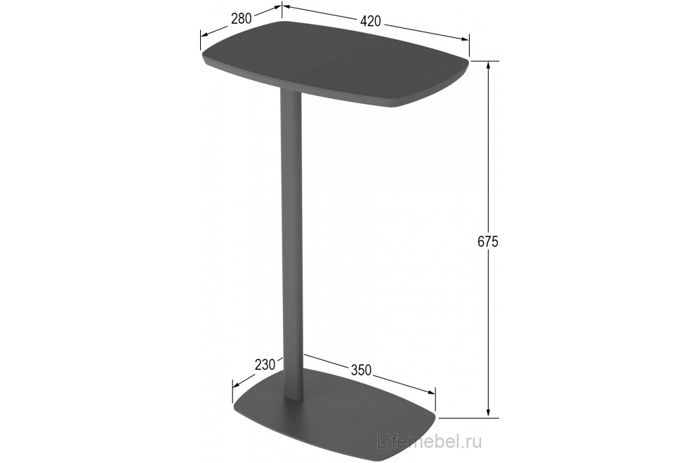 Приставной столик Дей графит / графит