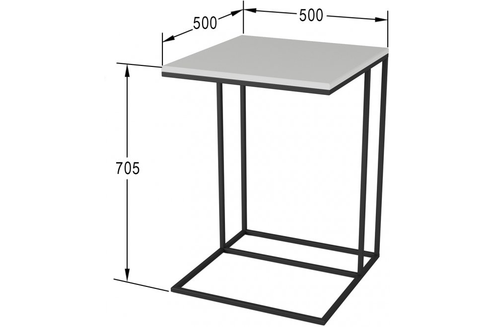 Приставной столик Хайгрет белый / черный
