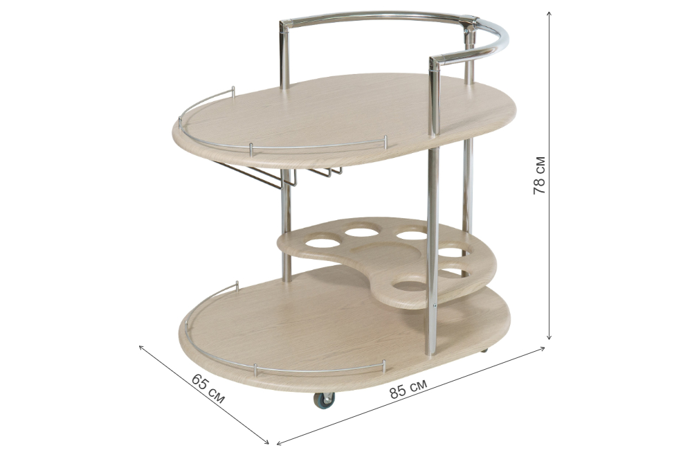 Сервировочный столик Официант дуб беленый