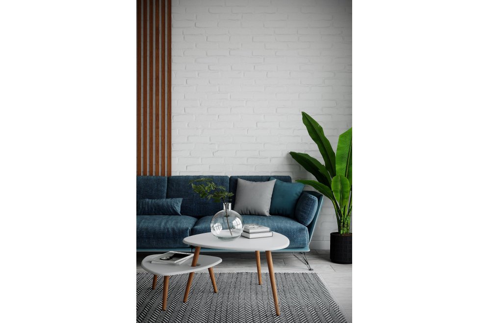 Комплект столиков Стил белый / дуб светлый