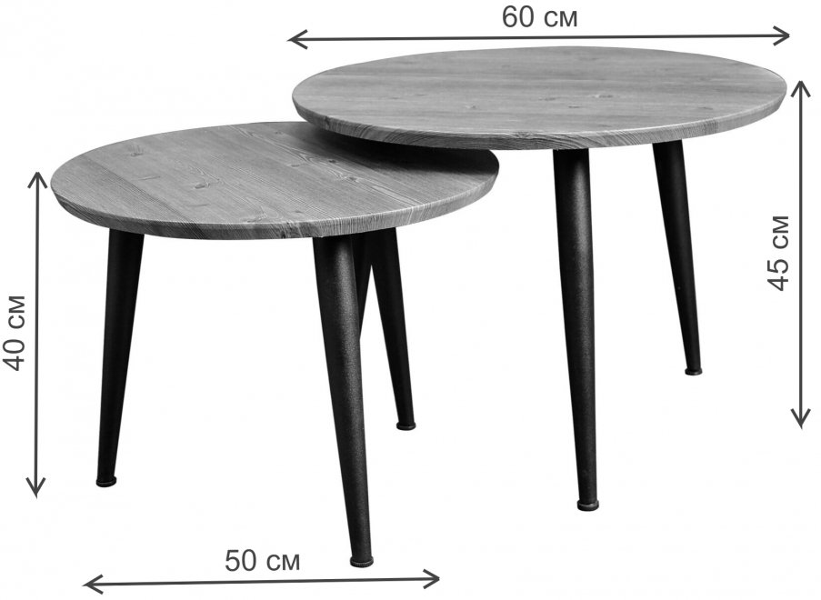 Комплект журнальных столиков Cascade серый