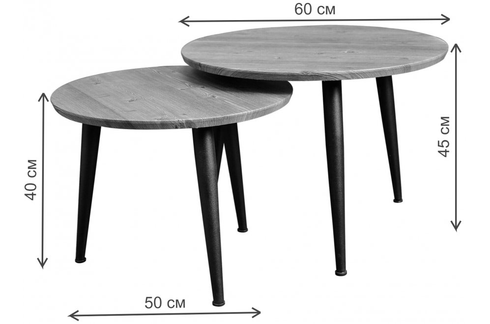 Комплект журнальных столиков Cascade серый